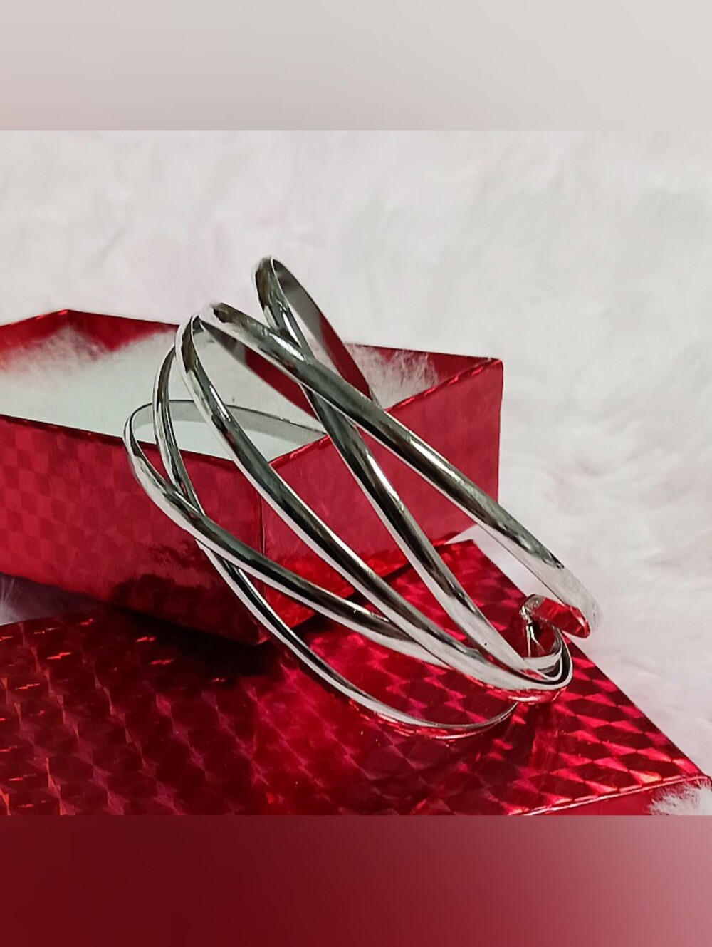 Silver Cuff Adjustable Bangle Bracelet